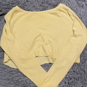 yellow cropped sweater
